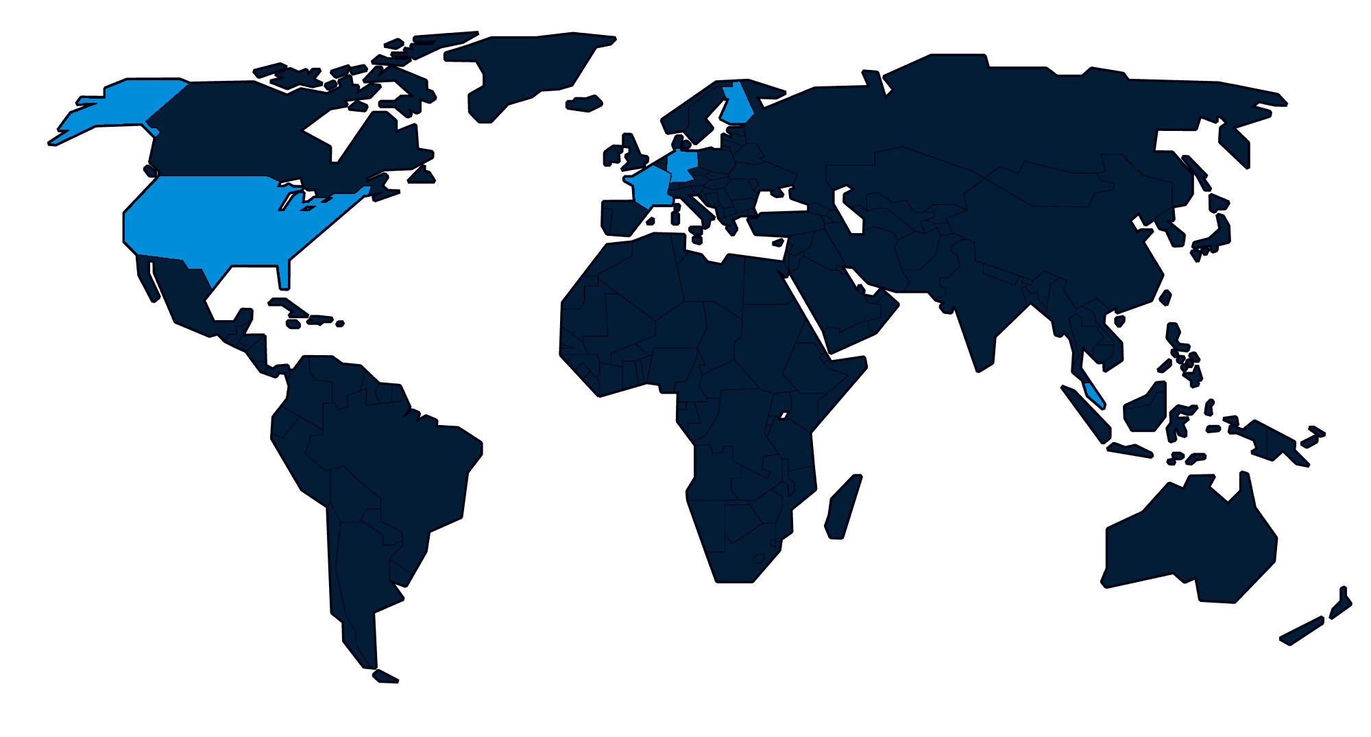 Map showing locations